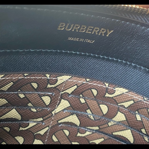 BURBERRY Monogram Strip E-canvas Zip Pouch - Picture 10 of 13
